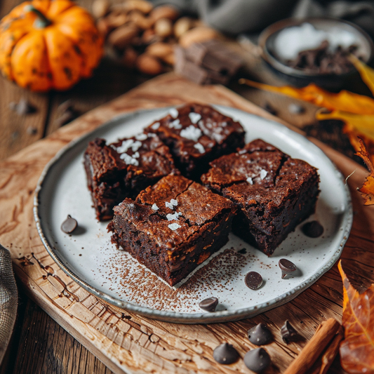 Kürbis-Brownies mit Pumpkin Oat Latte